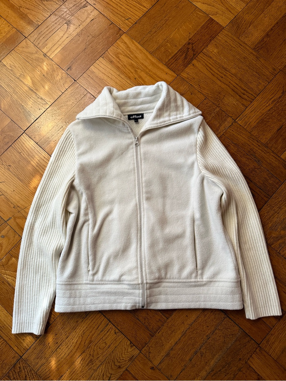 Effeci Cream Zip-Front Women's Sweater Jacket